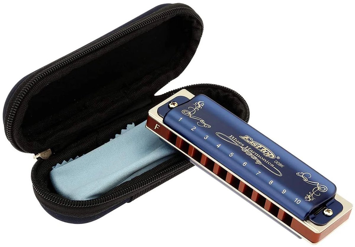 Easttop T008k - diatonische mondharmonica - toonsoort C - prachtig blauwe uitvoering - ideaal voor beginners en gevorderden