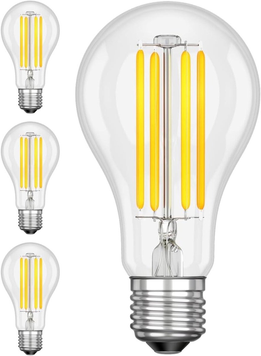 LED Lamp - E27 Lichtbron - Energie Besparen - Gloeidraad Uiterlijk - A70 12.2W - Wit