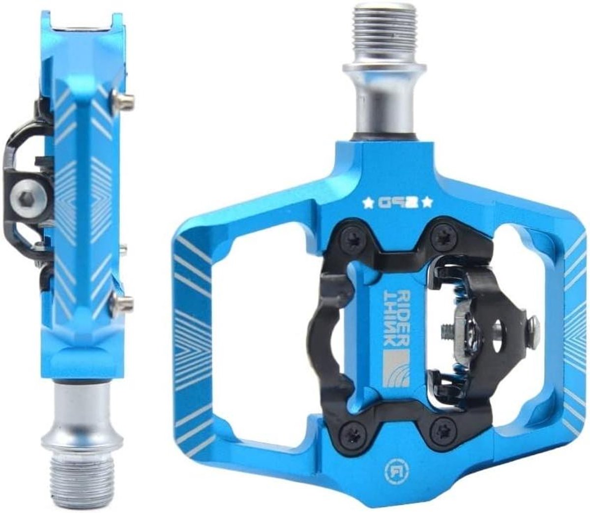Fietspedalen - Lock Pedalen - Veilig Fietsen - Dubbele Functie - 106 x 92 mm - Blauw