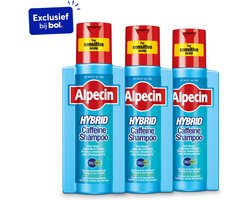 Alpecin Hybrid Shampoo 3x 250ml | Natuurlijke haargroei shampoo voor gevoelige en droge hoofdhuid | Voordeelverpakking