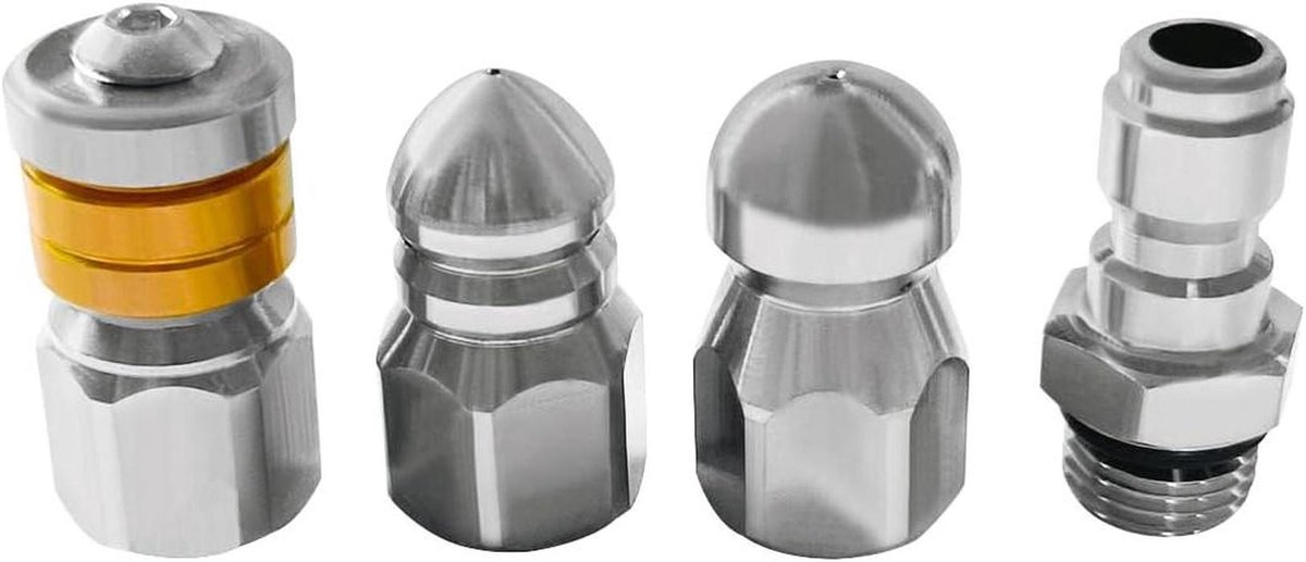 Riool Reiniging Nozzles - Afvoer Ontstopper - Verstoppingen Verwijderen - Roestvrij Staal - 3 Stuks - Zilver