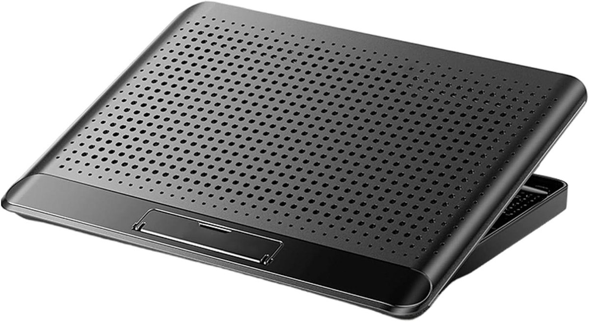 Laptop Koelkussen - Ventilator Basis - Comfortabel Werken - Stille Luchtstroom - 35 cm - Zwart