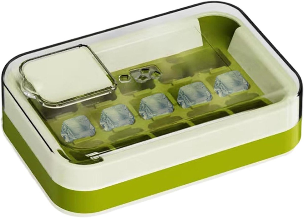 IJsblokjesbakjes - Ijsmaker Bak - Drankjes Koelen - Hygiënisch Ontwerp - 16.5 cm - Groen