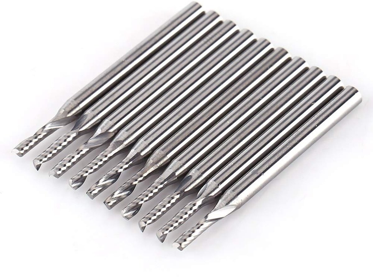 Dailygoody - Tungsten Carbide End Mill - Frees Gereedschap - 10 stuks - Snijgereedschap - 2mm Snijkant Dia - Geschikt voor Industrieel Gebruik