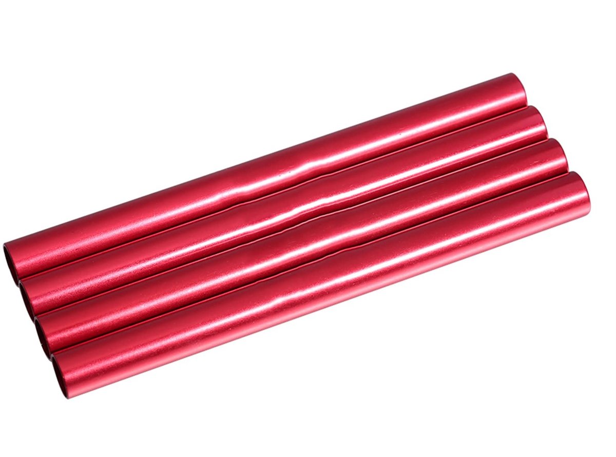 Dailygoody - Tentstokken Reparatie - Aluminium Hoofdpijp - Lichtgewicht 4 Stuks - Rood - Sterke Accessoires - Geschikt voor Kamperen - Aluminium Tubes