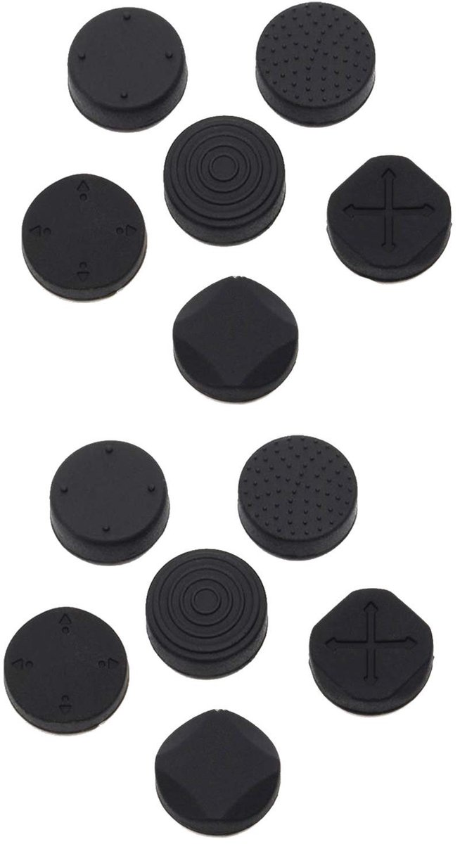 Livia home - Thumb Grips - Analog Stick Caps - Verbeterde Grip - Zwart - Silicone Grip - Voor PS Vita 1000 2000 - 12 Pack