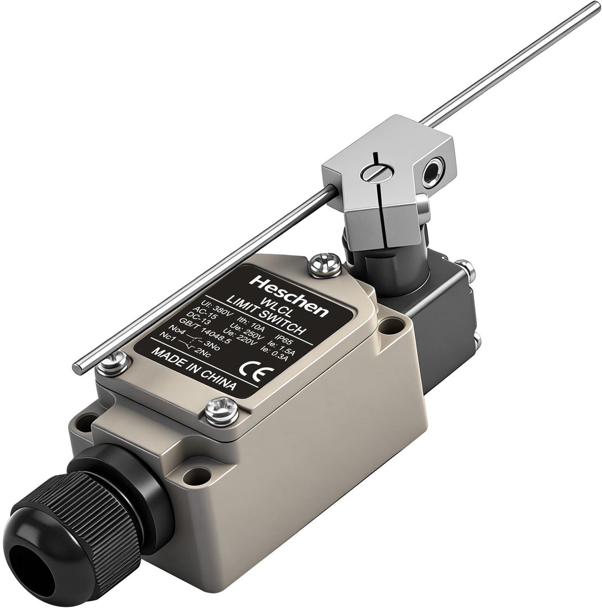 Dailygoody - verstelbare staaf hendel limiet schakelaar - 10A Momentary - 380V - Duurzaam - Voor mechanische systemen - Compact model