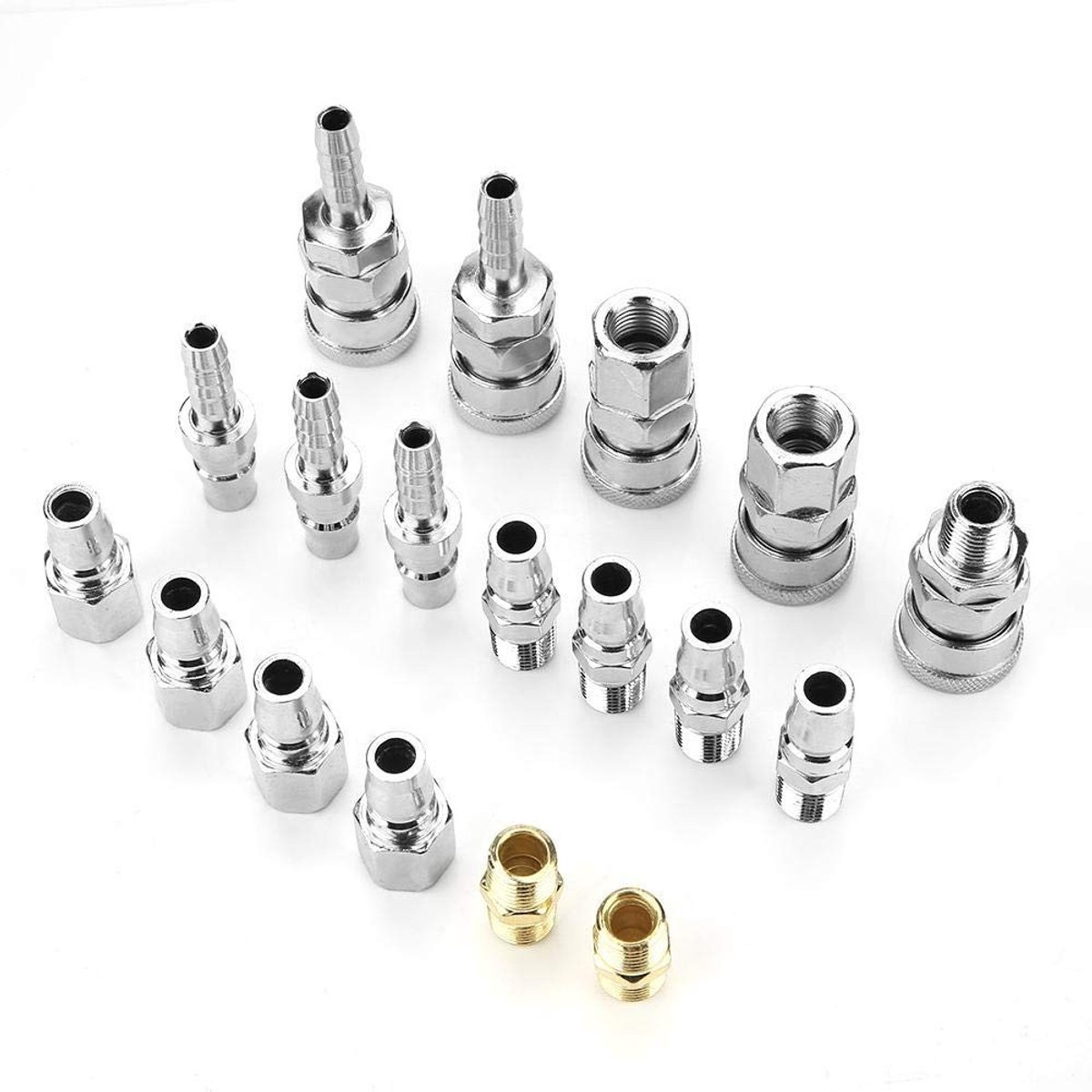Dailygoody - Air Connector - 18Pcs Quick Release Set - Hoogwaardige kwaliteit - Connectoren voor luchtcompressor - Ideaal voor klussen - Compact
