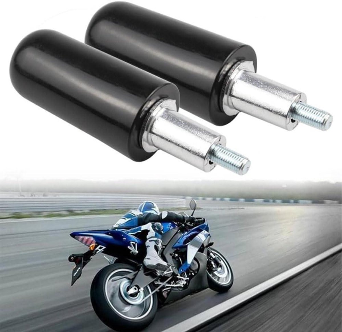 Motorfiets Valdoppen - Frame Sliders - Motor Schade Voorkomen - Hoge Dichtheid Composiet - Set van 2 - Zwart