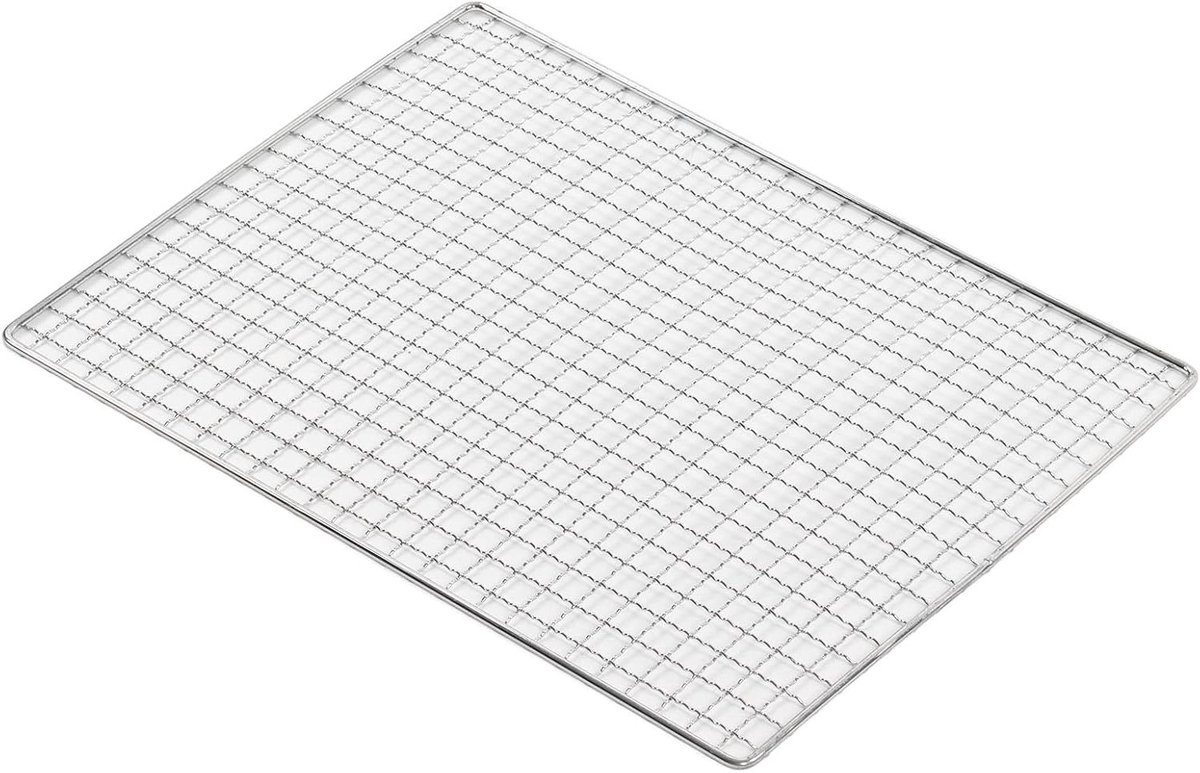 Barbecue Grillmat - BBQ rooster - Buiten koken - Roestvrij ijzer - 35 x 27 cm - Zilver