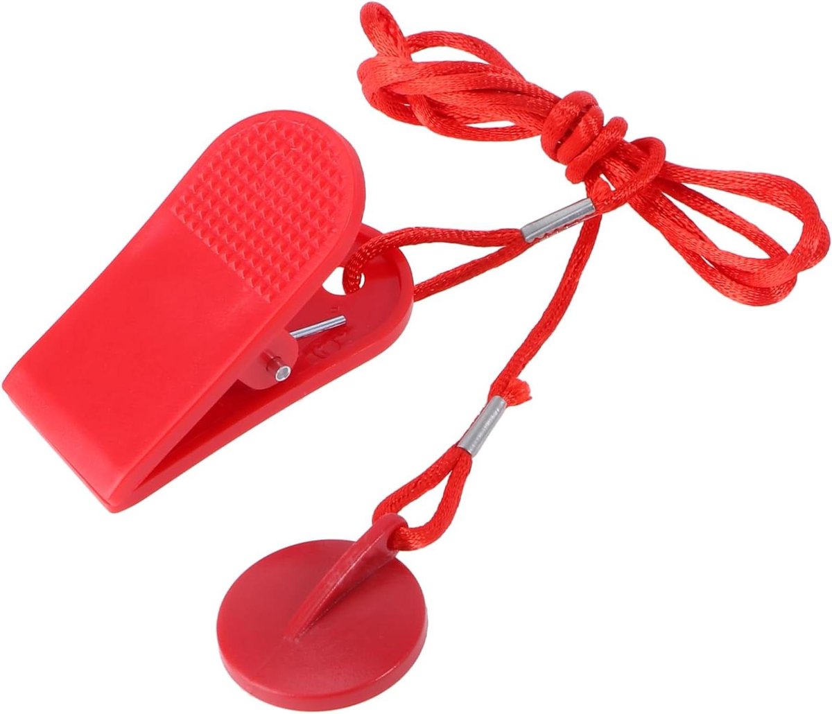 Loopband Veiligheidssleutel - Noodstop Schakelaar - Fitness Veiligheid - Magnetische Aanzuiging - 105 cm - Zwart