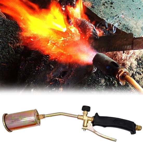 Propaan Brander - Soldeerbrander Gassoldeerapparaat - Dakwerken Verwarmen Lassen - Inclusief Gasslang - 200 cm slang - Zilver — afbeelding 3
