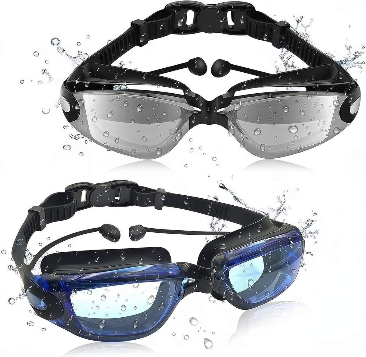 Thijox - 2-Pack Zwembril, Anti-Fog Duikbril, Lekvrije Bescherming, Volwassenen & Jongeren, Zwemaccessoires voor Heren, Dames en Kinderen, Comfortabele