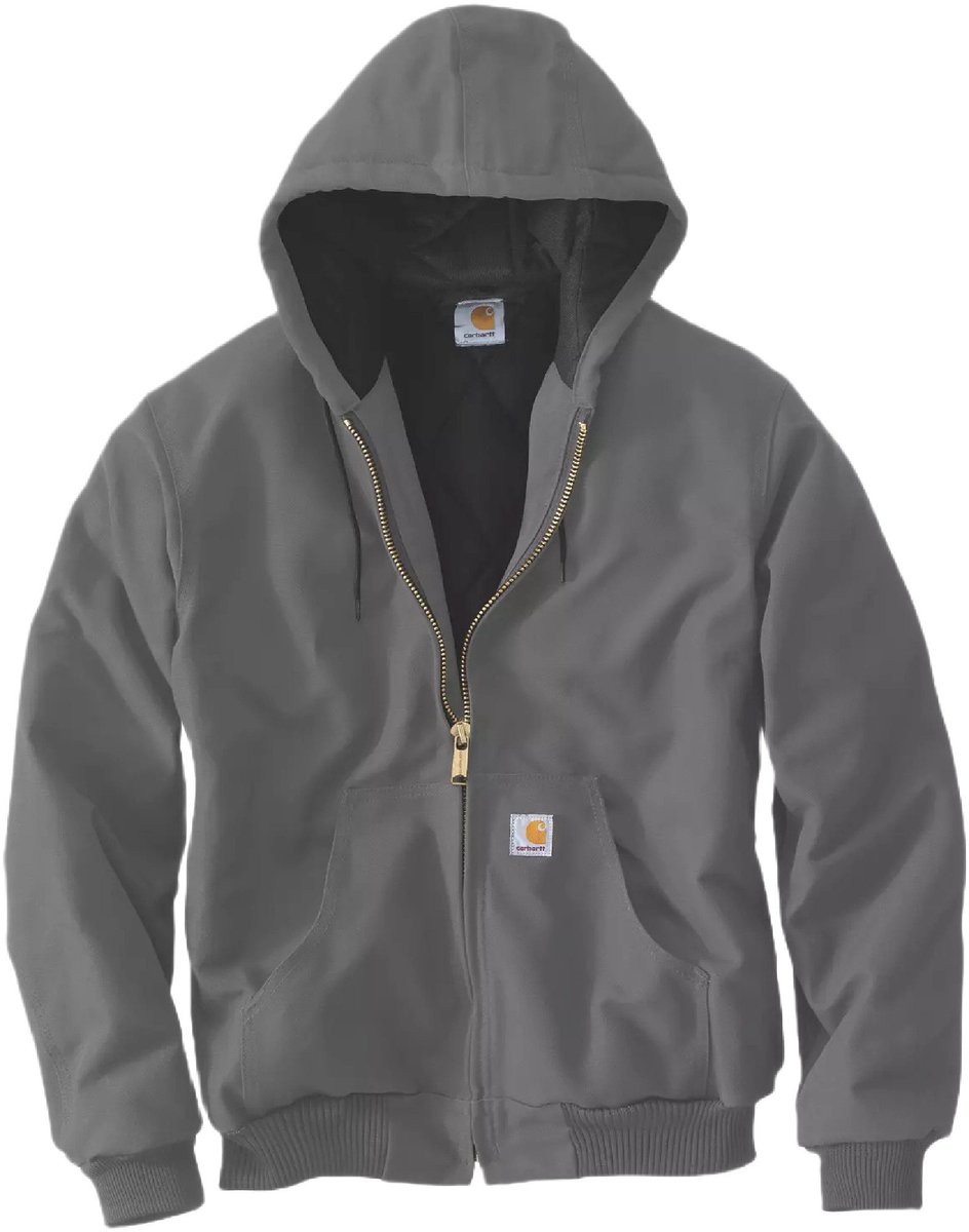 Carhartt Firm Duck Insulated Flannel-Lined Active Textiel jas Grijs