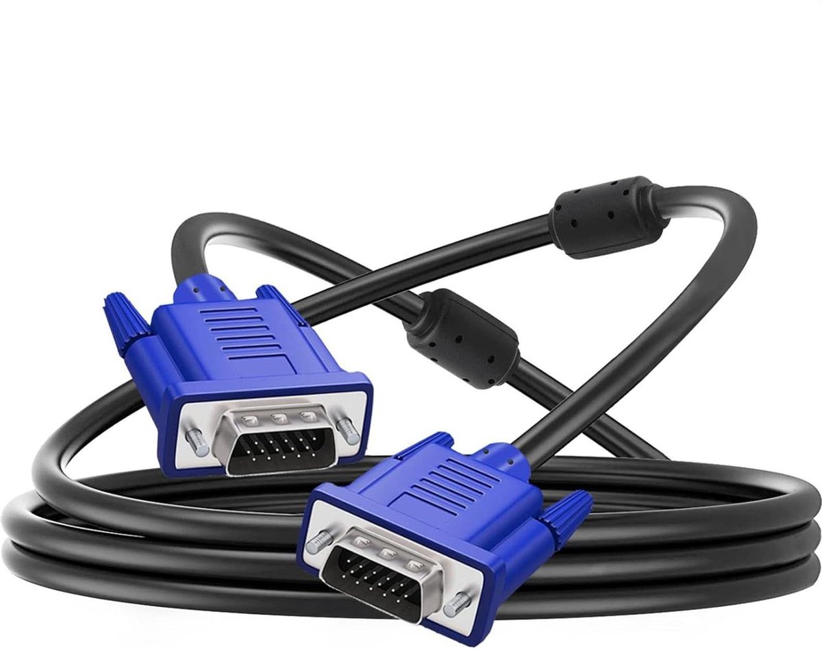 VGA kabel - Monitorkabel beeldscherm - Beeldoverdracht - Stabiel signaal - 150 cm - Zwart