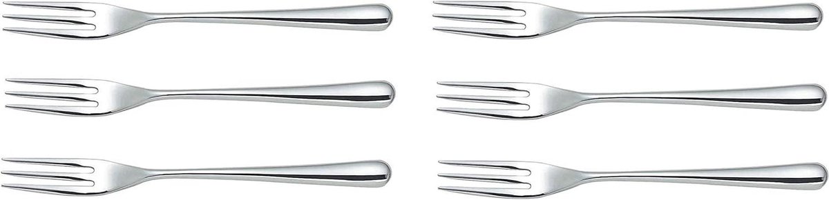 Dessertvorken Set - Roestvrij staal - Eten Serveren - Vaatwasmachinebestendig - 6 stuks - Zilverkleurig