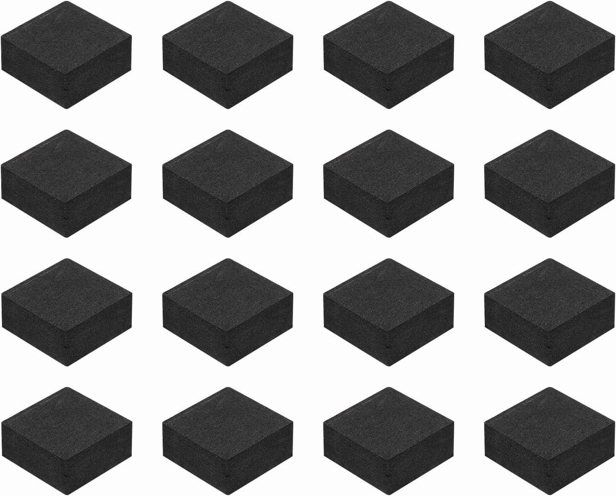 Isolatiepads - Schokdempers - Audioapparatuur - Schuim - 16 stuks - Zwart