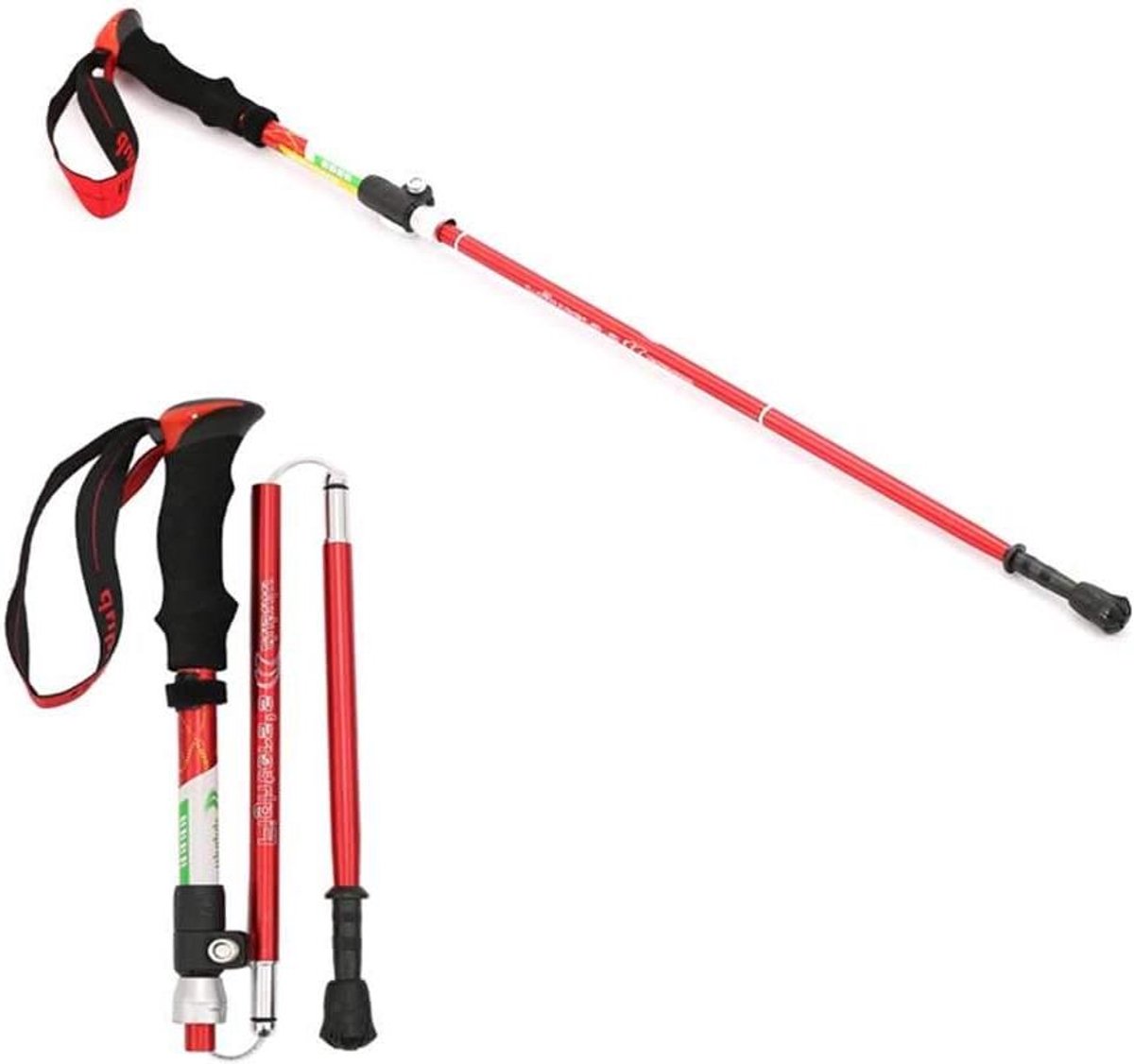 Wandelstokken - Trekkingstokken - Outdoor Activiteiten - Ultralicht Aluminium - 130 cm - Rood