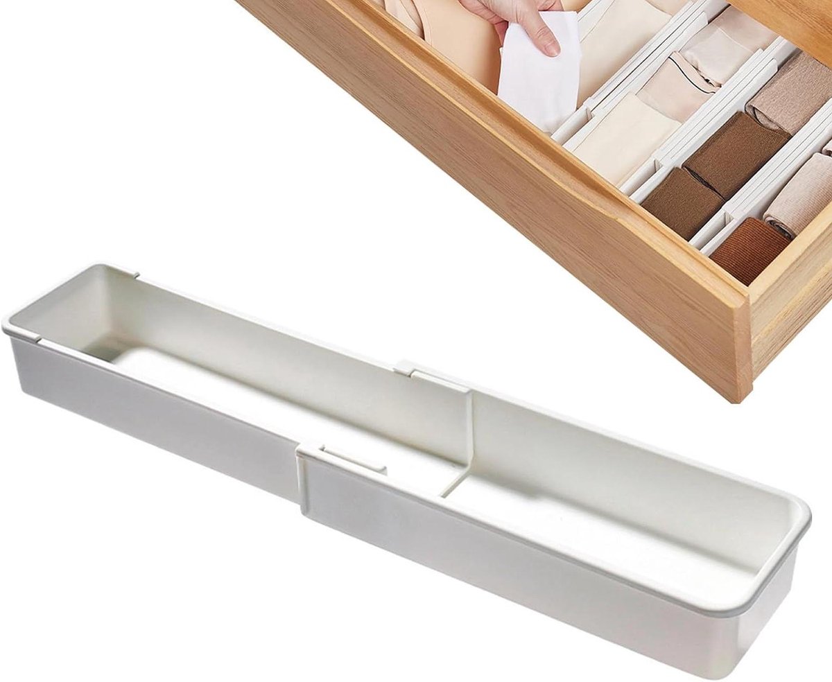Lade Organizer - Flexibele Scheider - Keuken Opruimen - Uitbreidbaar Ontwerp - 25 cm - Wit
