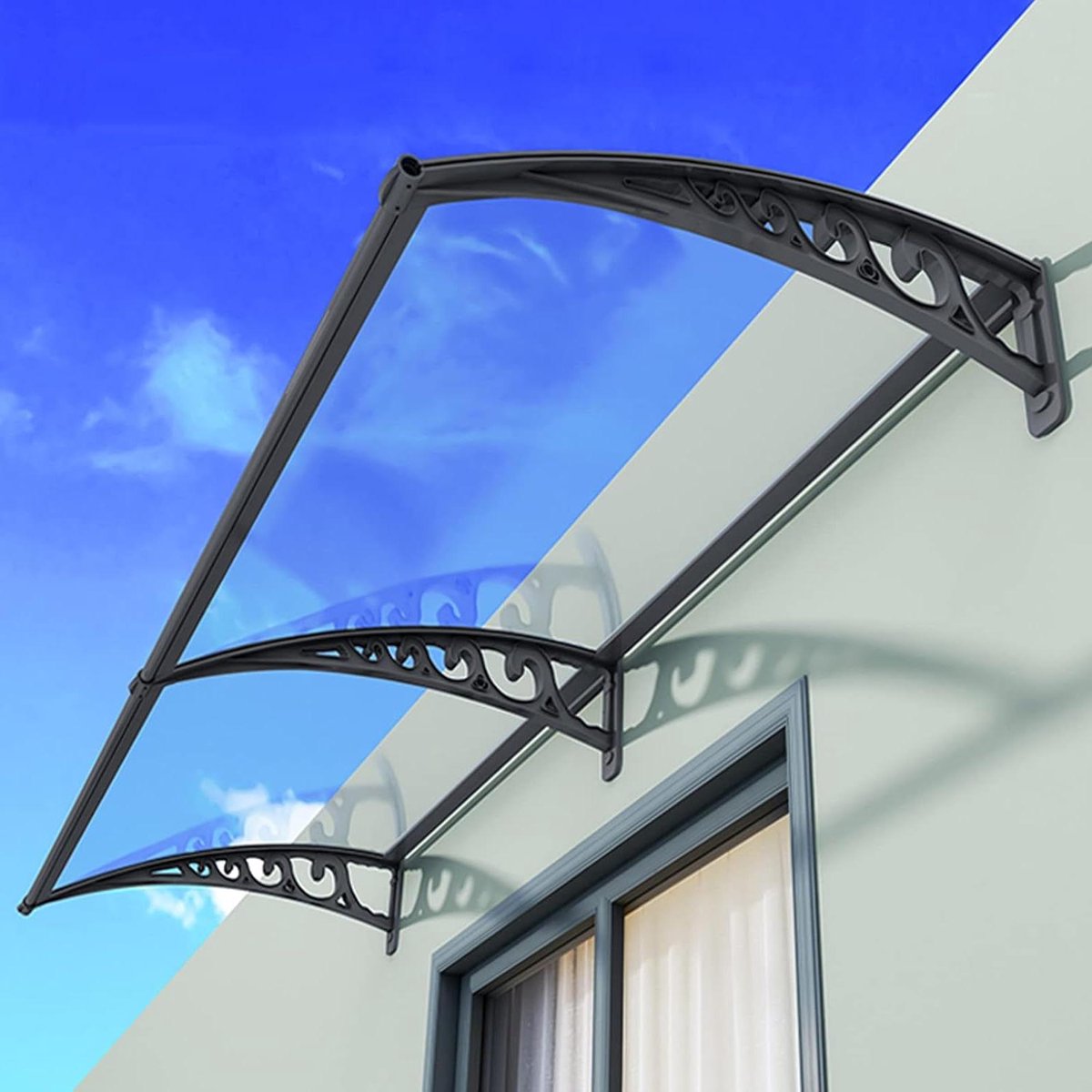 Regendak Deur - Overkapping Buiten - Bescherming Huis - Slagvast Polycarbonaat - 120x150cm - Transparant