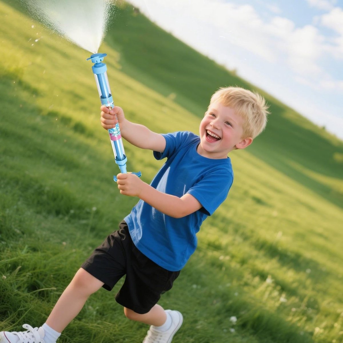 Waterspuit Voor Kinderen - Waterkanon Zomer - Zwembad Spellen - Groot Reservoir - 44 cm - Blauw – foto 3