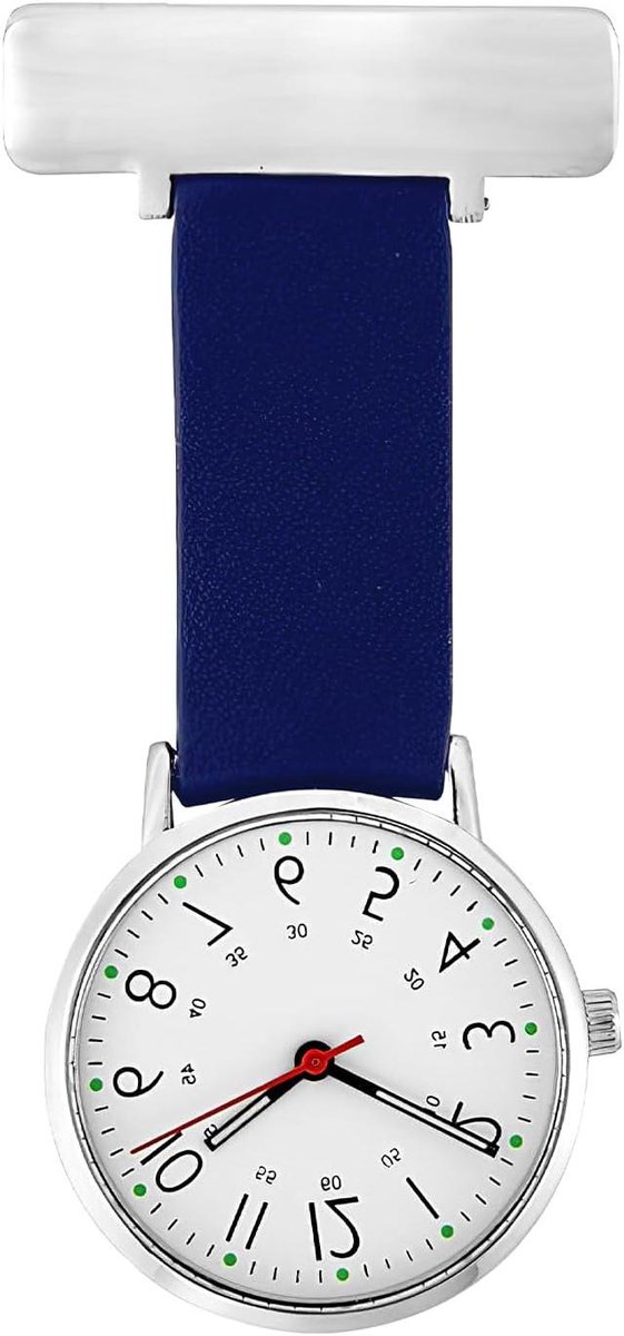 Verpleegstershorloge - Zakhorloge Clip - Medisch Werk - Analoge Quartz - 30 g - Zilver