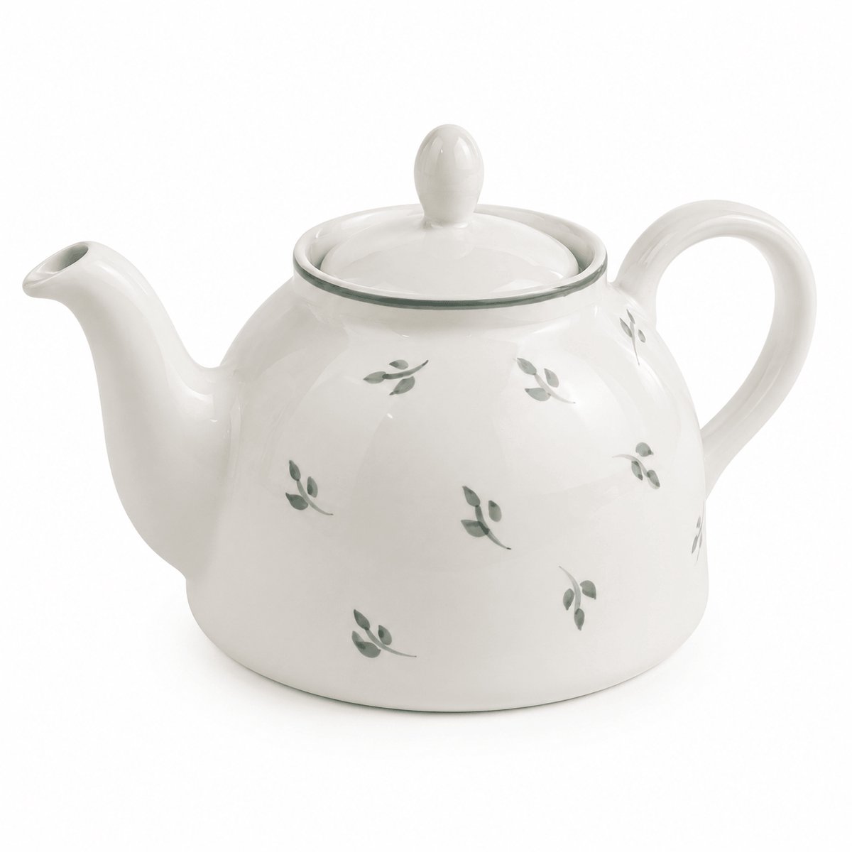 Theepot Leafy 1000 ml – handgeschilderde keramieken theepot met bladmotief