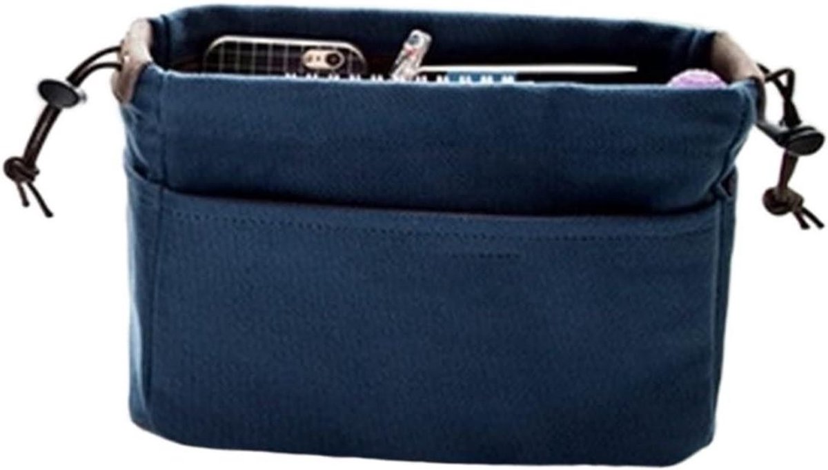 Handtas Organizer - Tas Inzet - Spullen Sorteren - Meerdere Vakken - Klein - Blauw