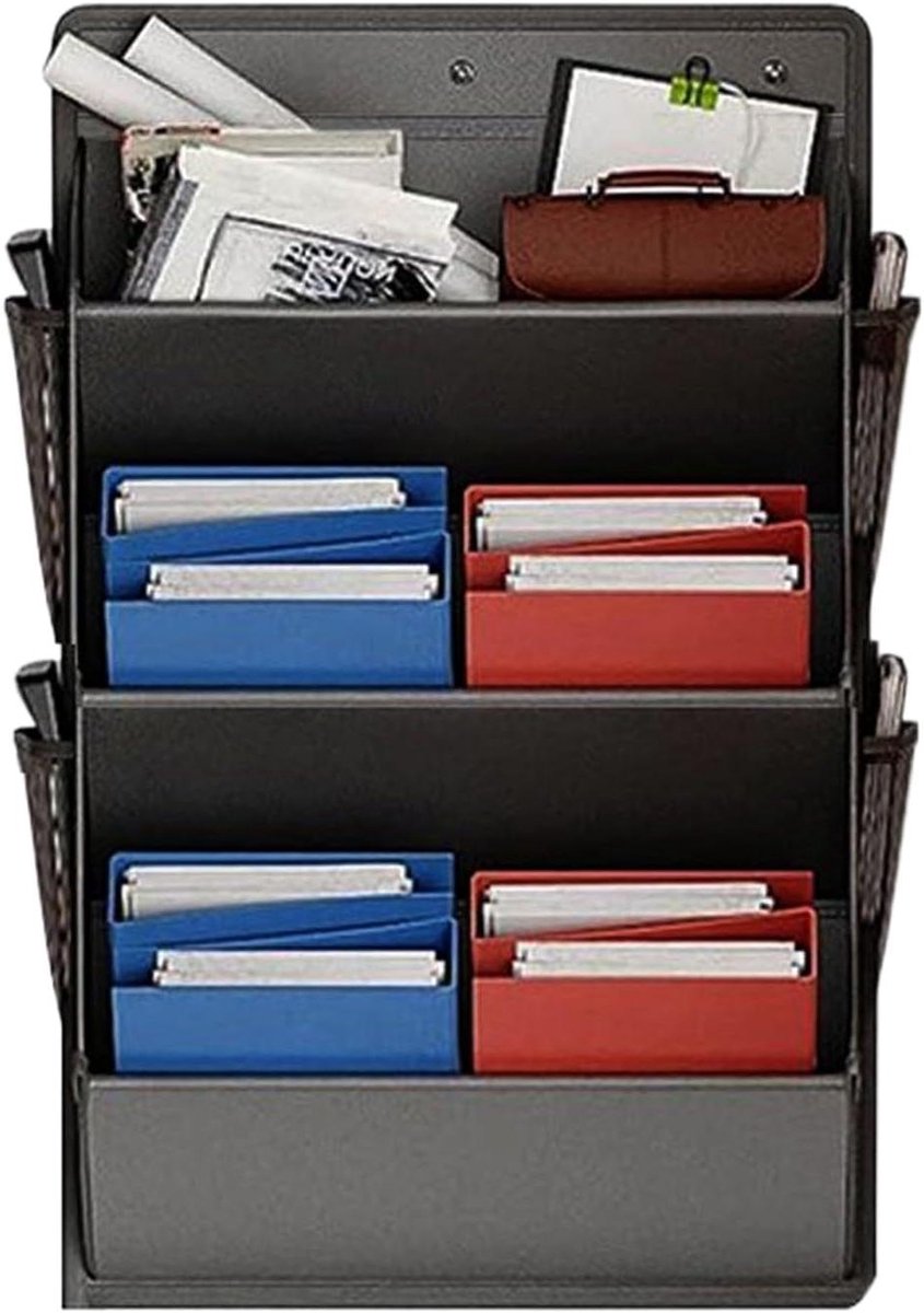 Schoenenopberger - Wandorganizer - Ruimte Besparen - 3 Laags Ontwerp - 25 cm Breed - Zwart