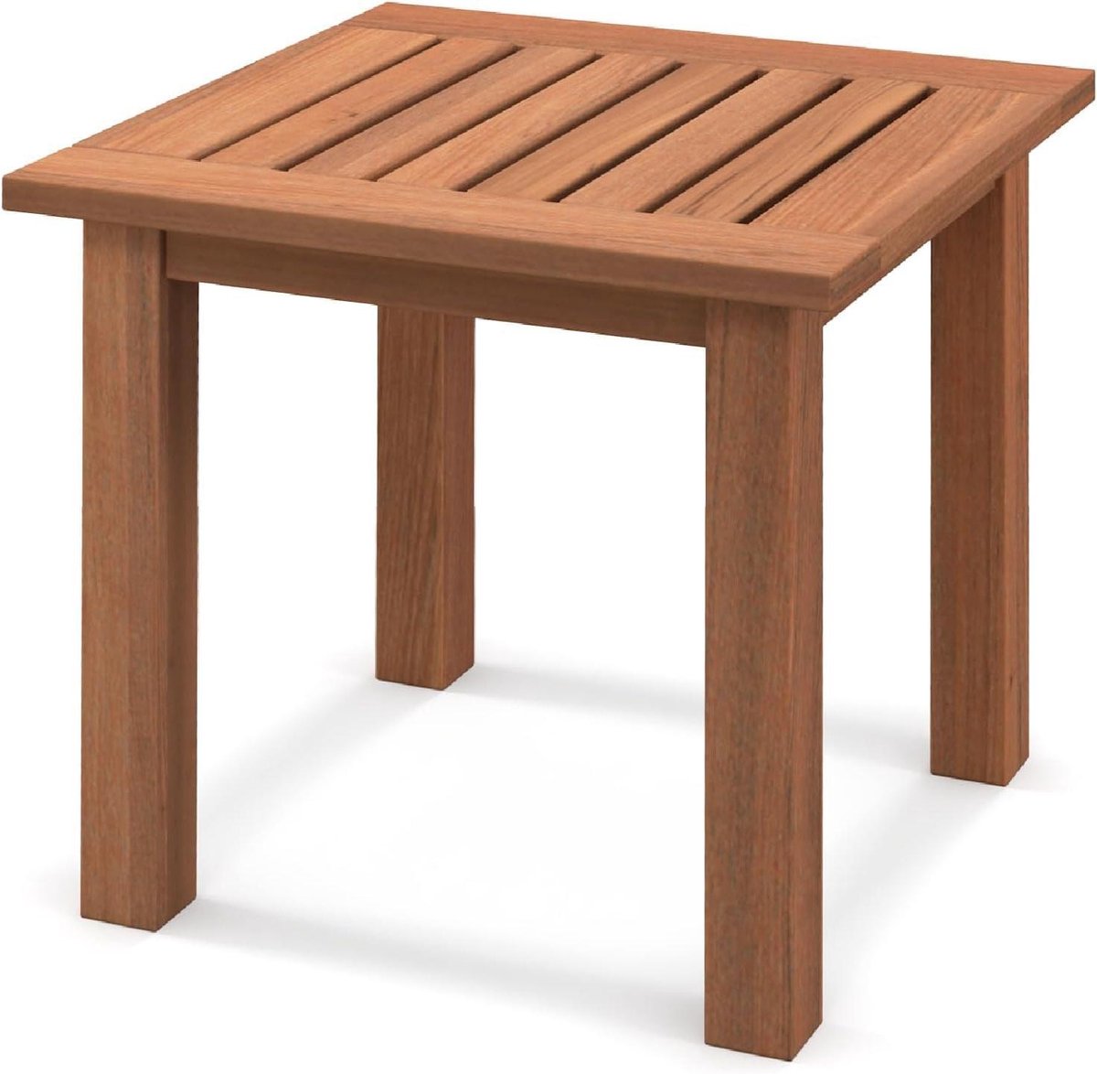 Houten Bijzettafel - Tuin Tafel - Buiten Ontspannen - Weerbestendig Hardhout - 45x45x43 cm - Houtkleur