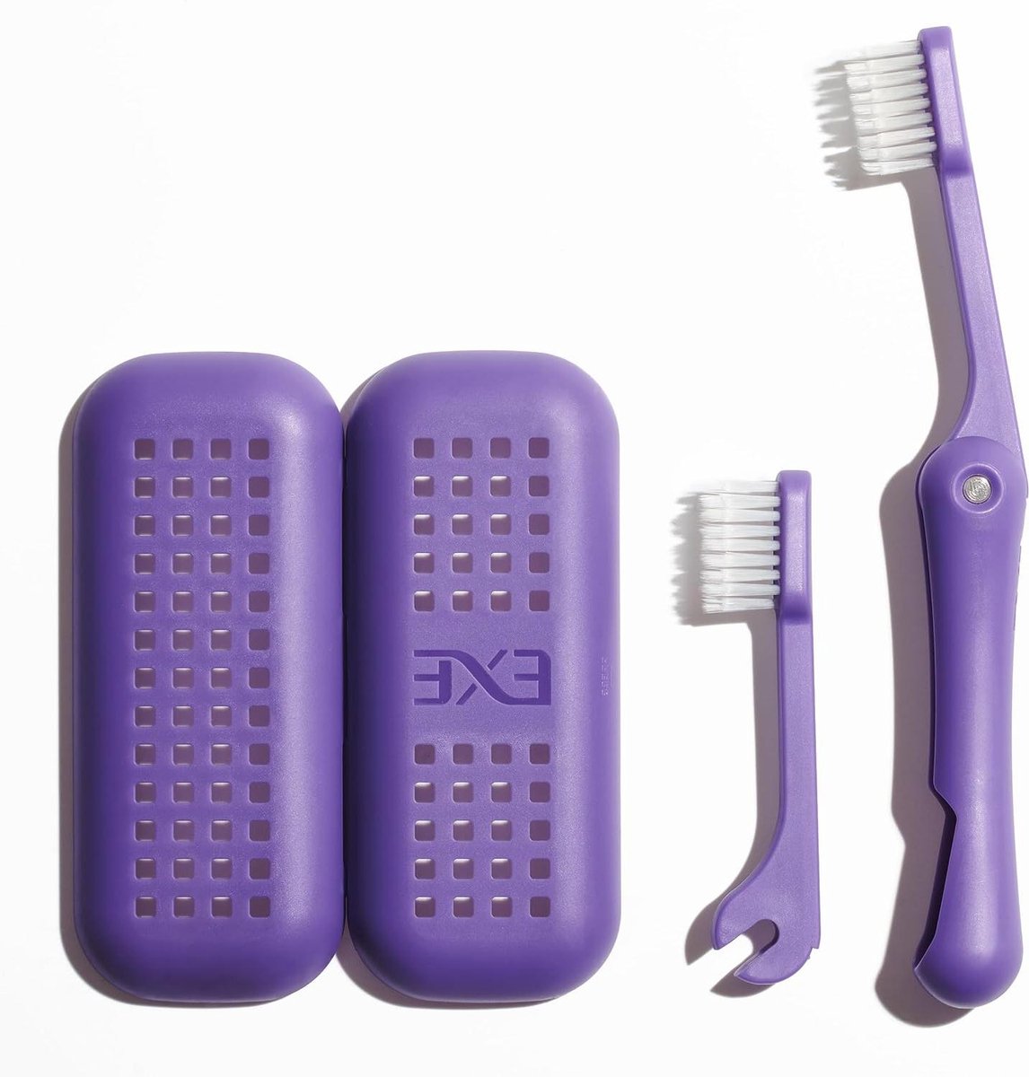 Opvouwbare Tandenborstel - Reis Tandenborstel - Hygiënisch Onderweg - Dubbellaags Borstelhaar - 15 cm - Paars