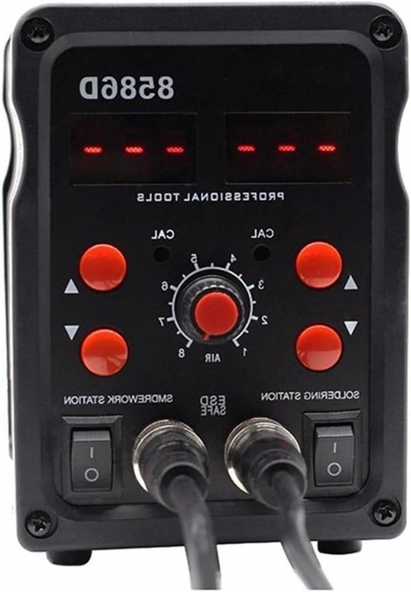 Soldeerstation - Hetelucht Soldeerstation - Elektronica Reparatie - 2-in-1 Functie - 160x95x141mm - Zwart