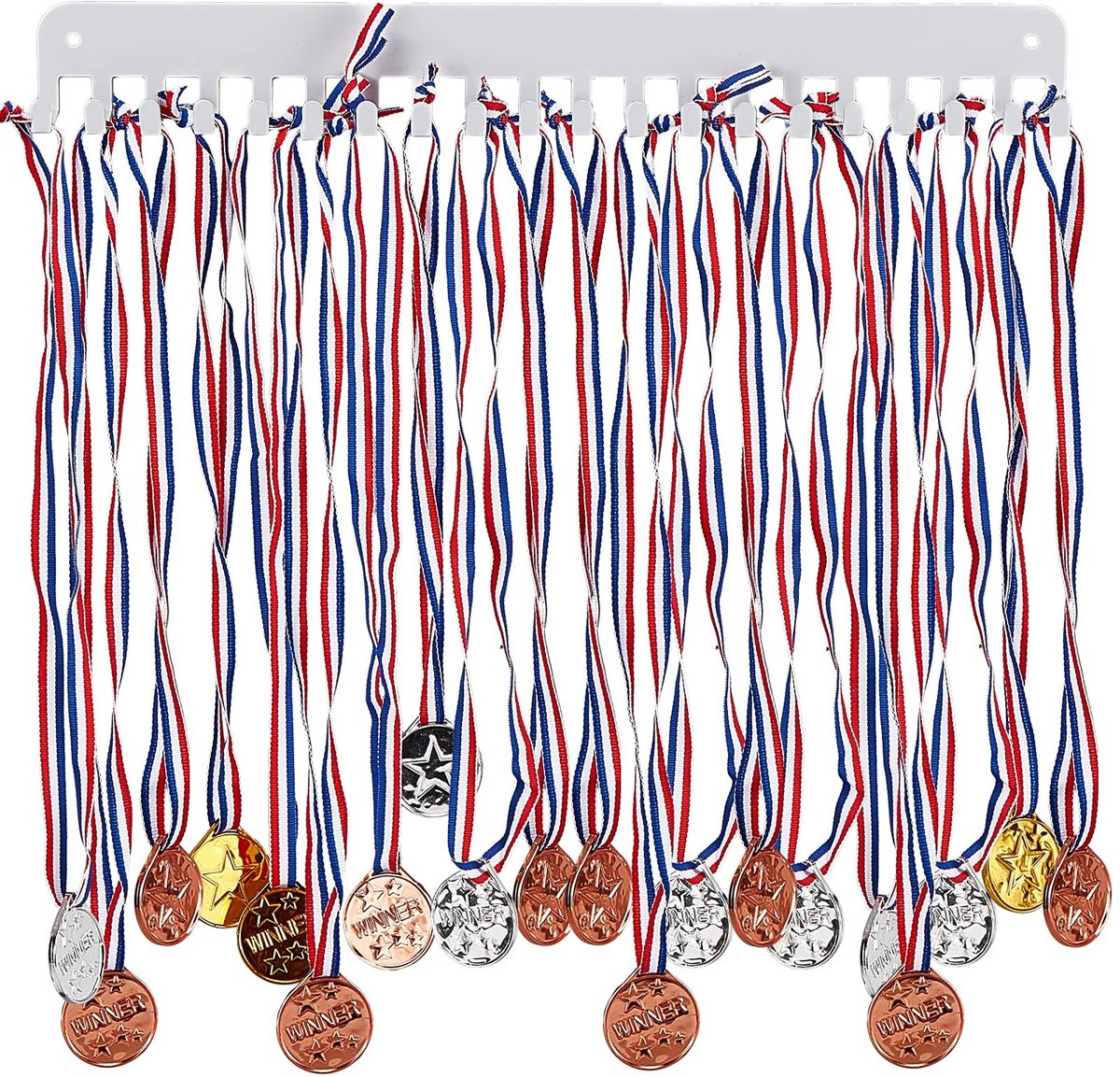 Dailygoody - Medaille Houder - Sleutelhouder - Organizer voor Accessoires - Wit - Sieradenhouder - Geschikt voor Gymnastiek, Running, Zwemmen, Dansers