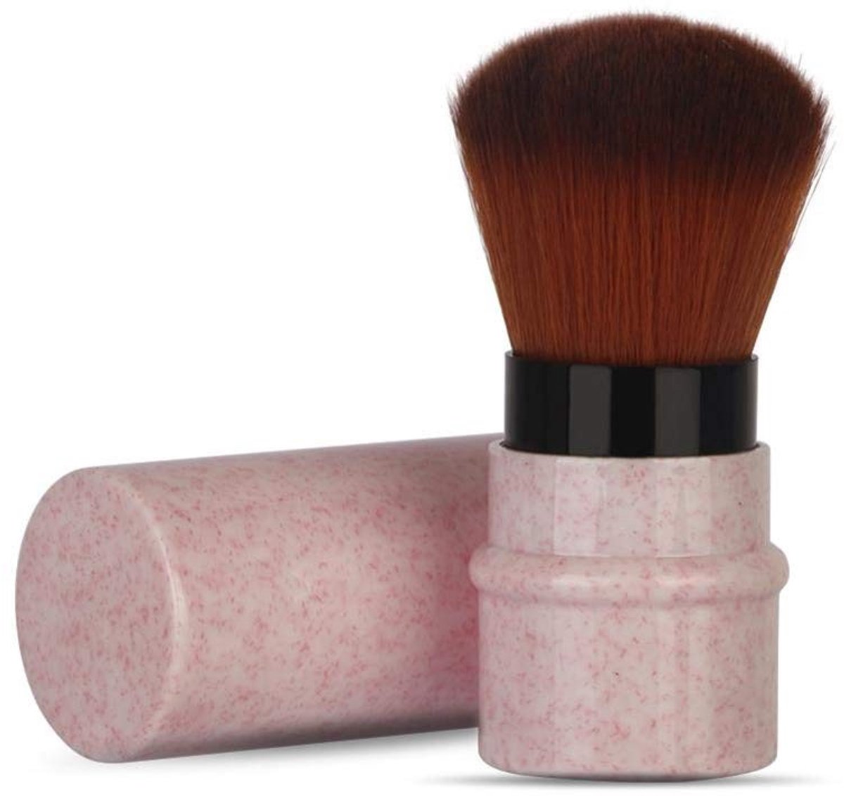 Dailygoody - Blush-make-upborstel - Intrekbare Kabuki-gezichtsborstel - Draagbaar en veelzijdig - Roze - Perfect voor poeders - Geschikt voor foundati...