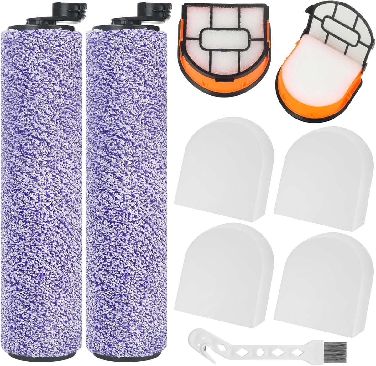 Geschikt voor Shark HydroVac HydroVac XL 3-in-1 / Draadloze Pro XL WDB1F accessoireset (2 roterende borstels, 2 filters, 4 katoenen filterpads)