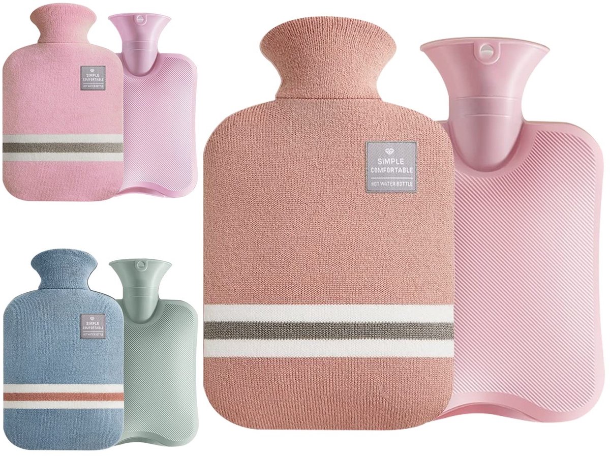 Dailygoody - Warmwaterzak - Warmte voor kinderen en volwassenen - Zacht deksel - Bruin - Veilig en duurzaam - Ideaal voor koude winterdagen