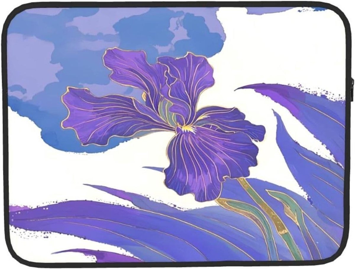 Laptop Sleeve - Notebook Tas - Veilig Vervoer - Dubbelzijdig Design - 17 Inch - Iris Paars