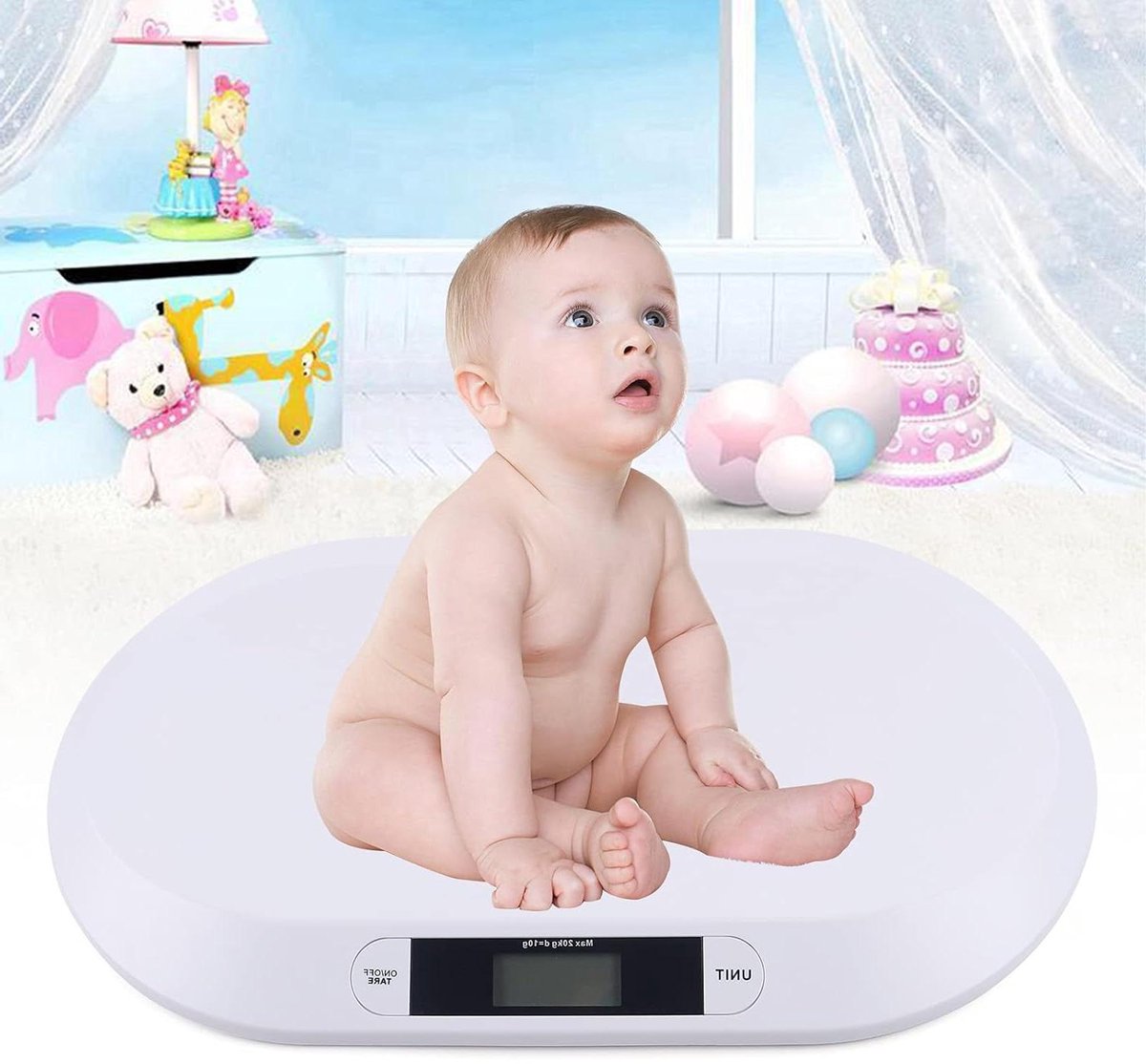 Digitale Baby Weegschaal - Persoonlijke Weegschaal - Baby Gewicht Meten - Hoge Precisie Sensor - Tot 20 kg - Wit