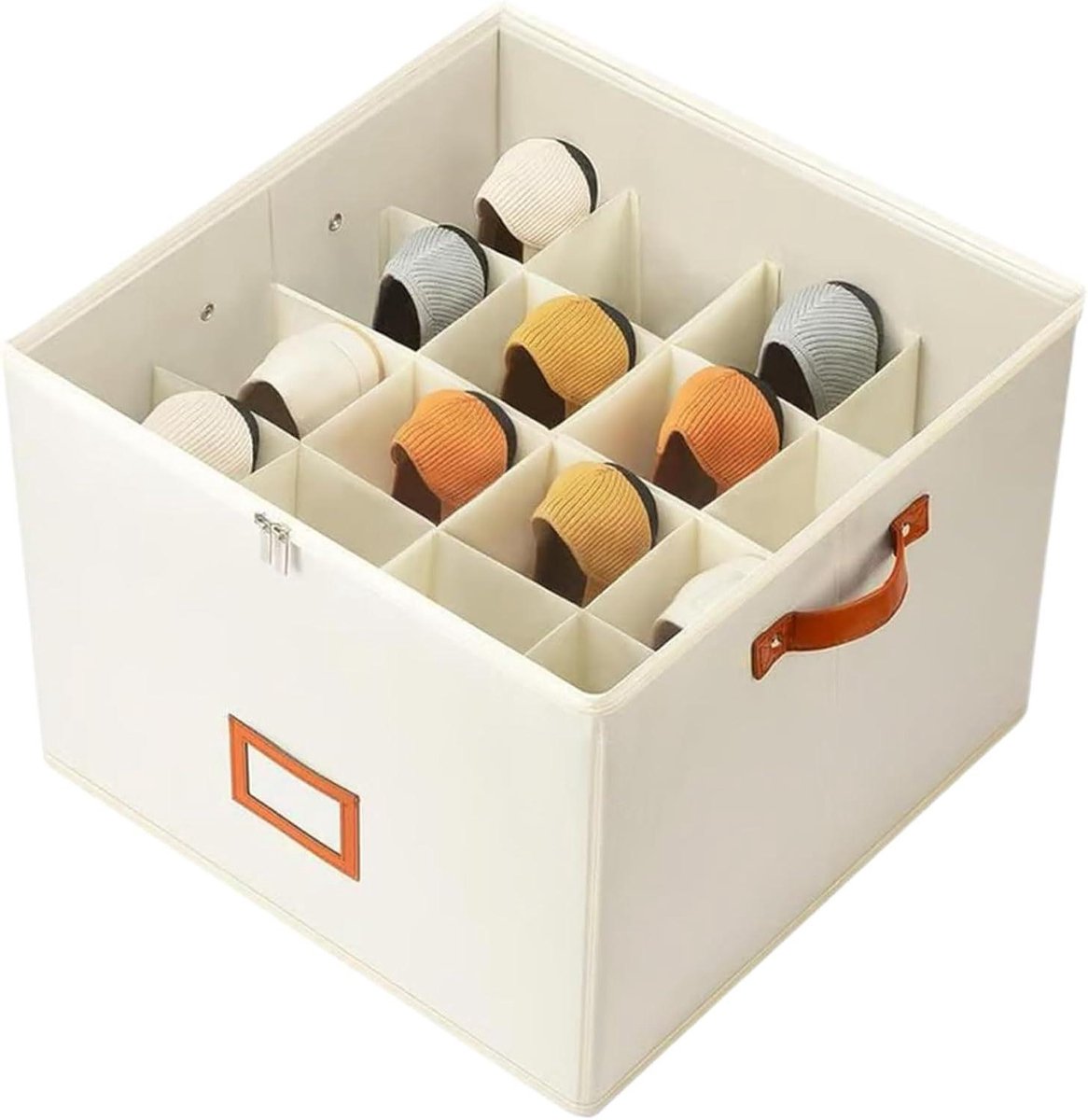 Schoenen Opberger - Opbergdoos Bak - Ruimte Ordenen - Stapelbaar Verdeelbak - 37x31x3.5 cm - Wit