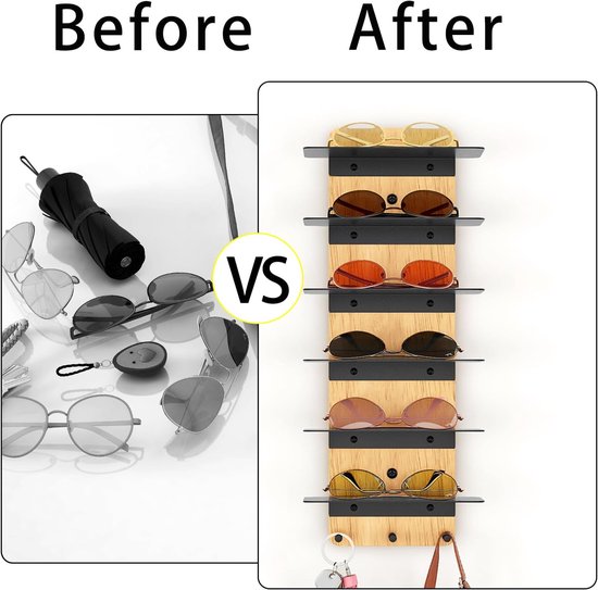 Zonnebril Opbergorganizer en Display Rack voor Wandmontage — afbeelding 4