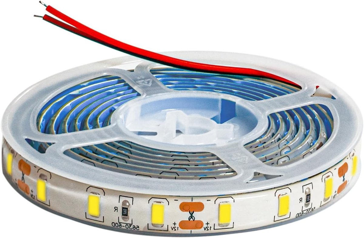 LED Strip 12V 2m SMD 5630 Koud Wit 6500K IP65 Waterdicht met 120 LEDs voor Sfeerverlichting, Interieurdecoratie en Keukenverlichting