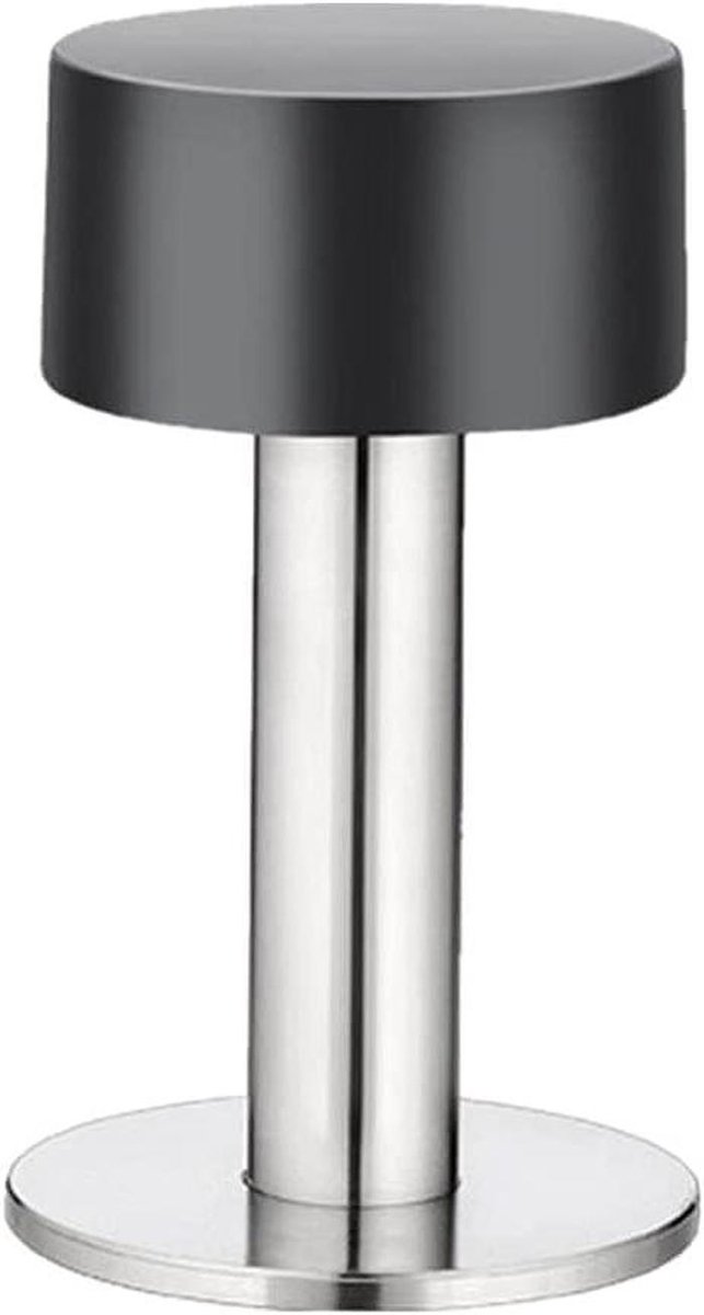 Deurstopper - Deurhouder - Tochtstrippen - Roestvrij staal - 60MM - Zwart