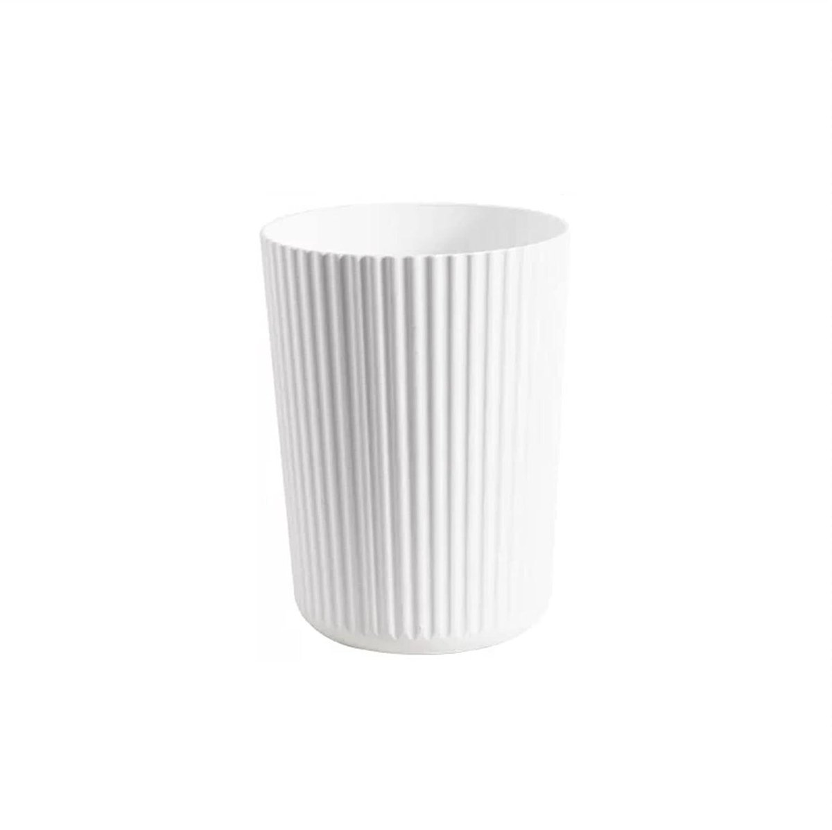 Prullenbak Rond - Afvalbak Huis - Afval Opbergen - Verstevigd PP Plastic - Medium 21cm - Wit