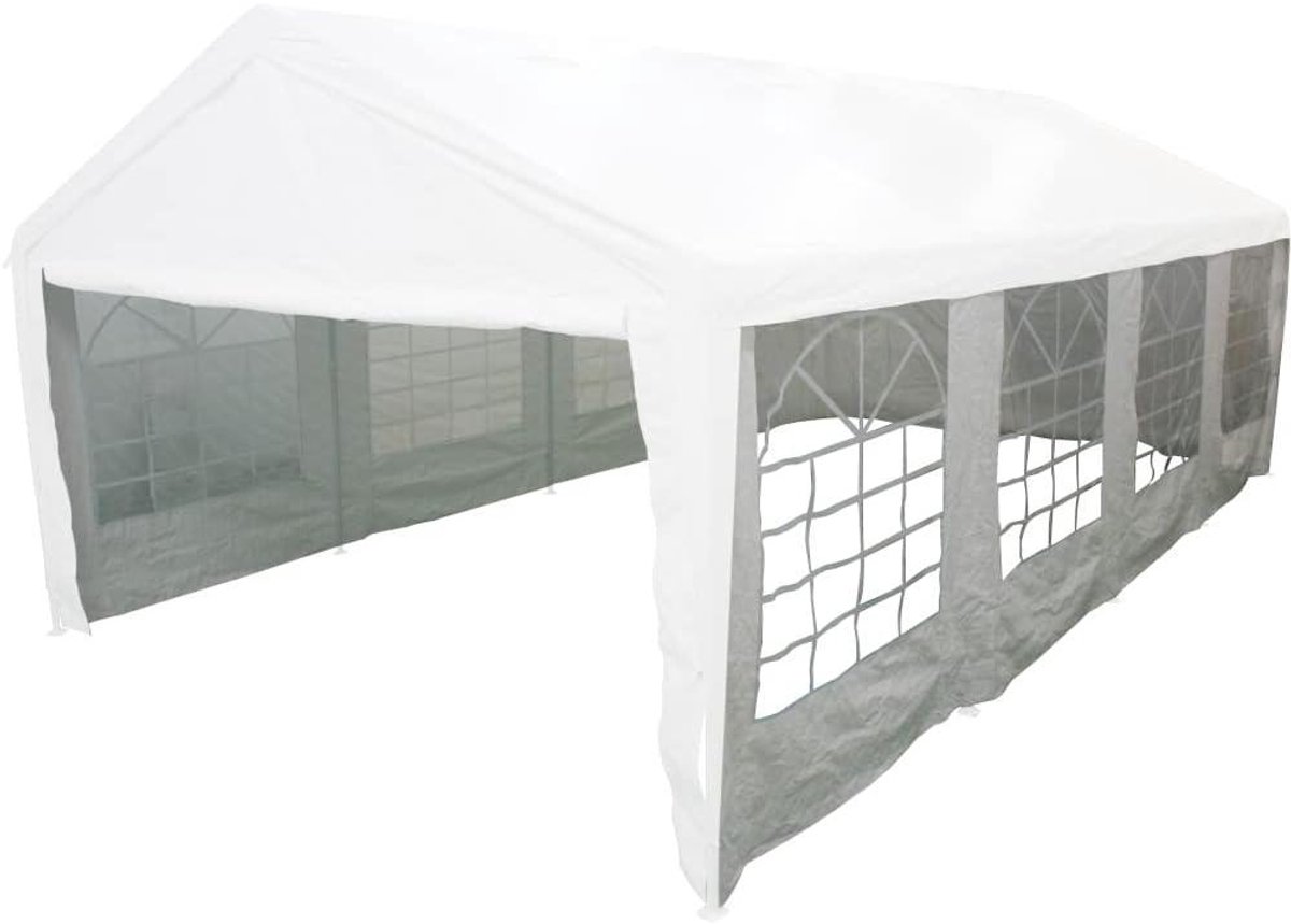 Zijpanelen voor Paviljoen - Tentwanden Paviljoendekking - Evenementen Afschermen - Met Panoramavensters - 4x8 Meter - Wit