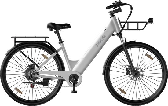 Pixar C1 Pro Elektrische Fiets - 250W Motor - 36V18Ah Accu - 28x1.95" Banden - Max Snelheid 25km/u - Max Bereik 80-100km - Shimano 7-Snelheden - Wit van PIXAR — afbeelding 2