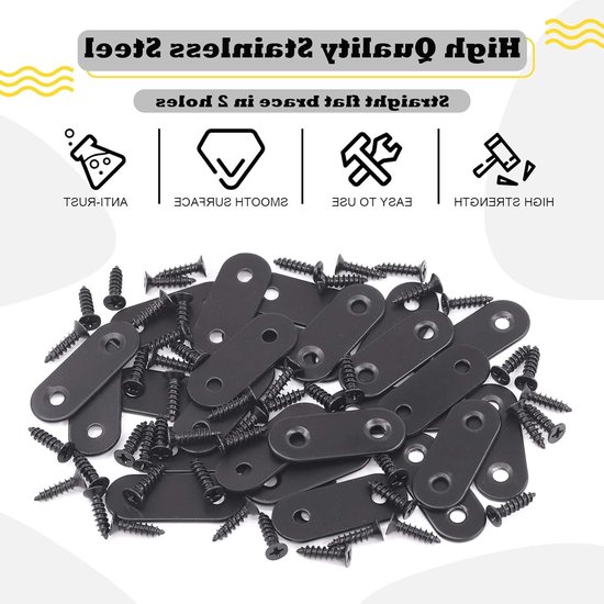 RVS Zwarte Hoekbeugels voor Reparatie van Platen - 40mm, 20 Stuks, Stevige Bevestiging en Ondersteuning — afbeelding 2