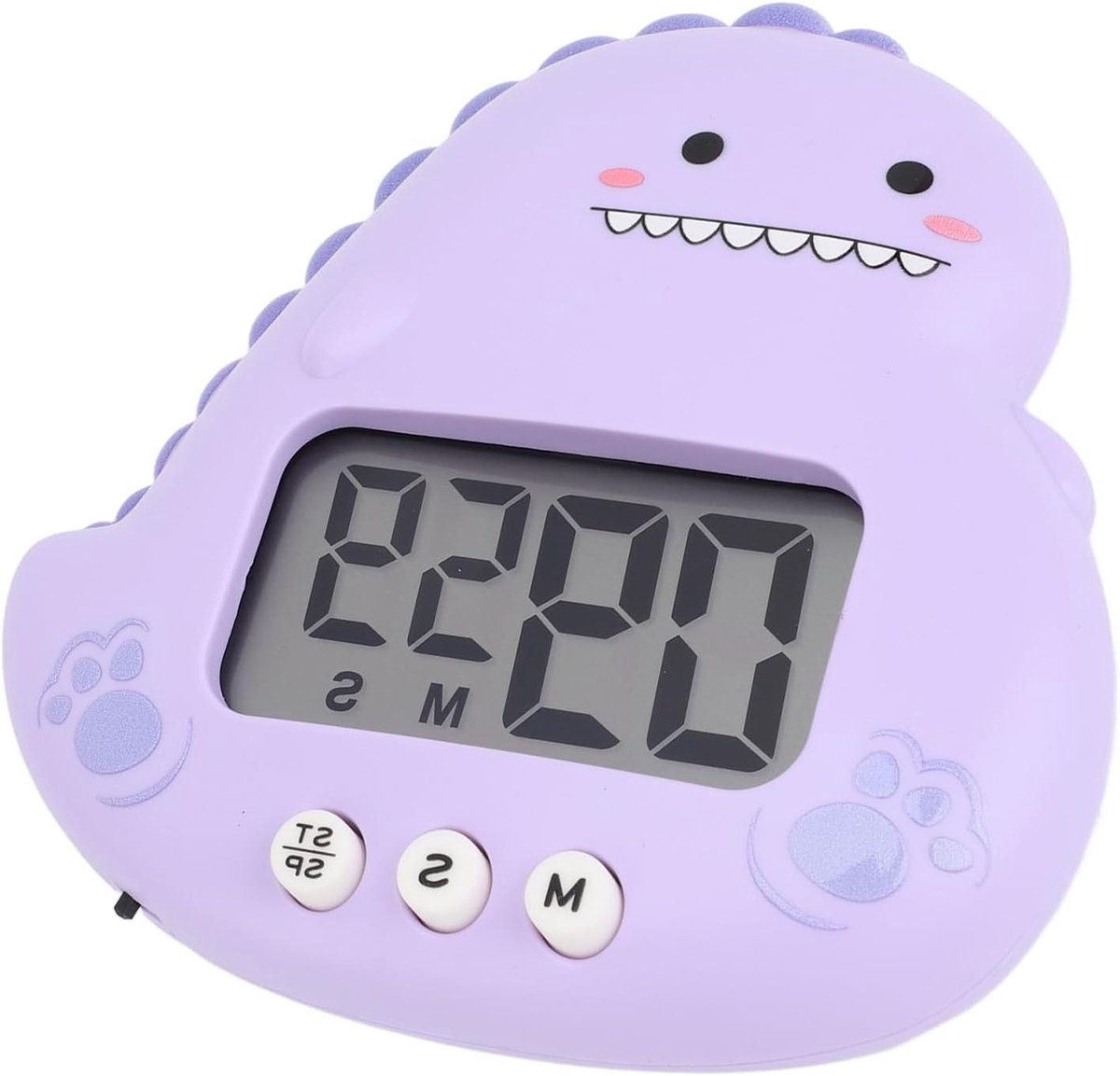 Digitale Kookwekker - Dinosaurus Timer - Koken en Leren - Groot LCD Scherm - 15 x 13 x 3 cm