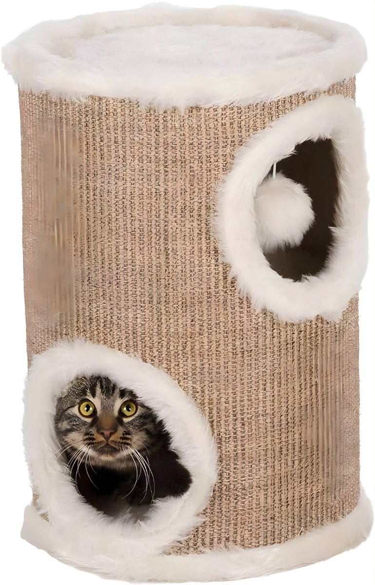 AHD® Kattenbak - Krabpaal - Krabpaal Voor Katten - Krabton Voor Katten - Lichtbruin - 33cm x 33cm x 50cm