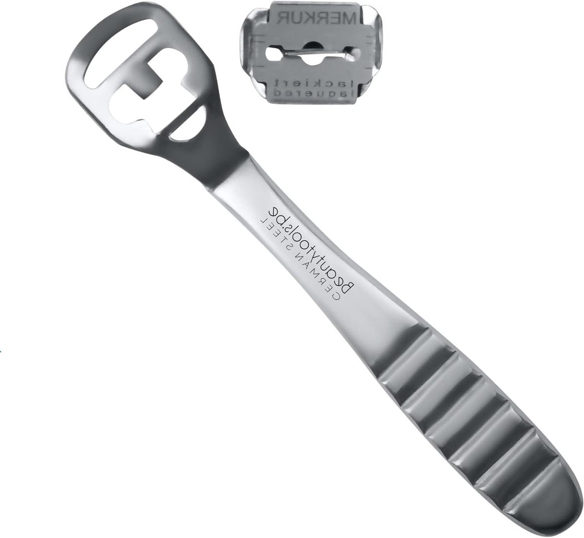 Eeltverwijderaar Set - Eeltrasp Schaaf - Voeten Verzorgen - INOX Materiaal - 10 Mesjes - Zilver