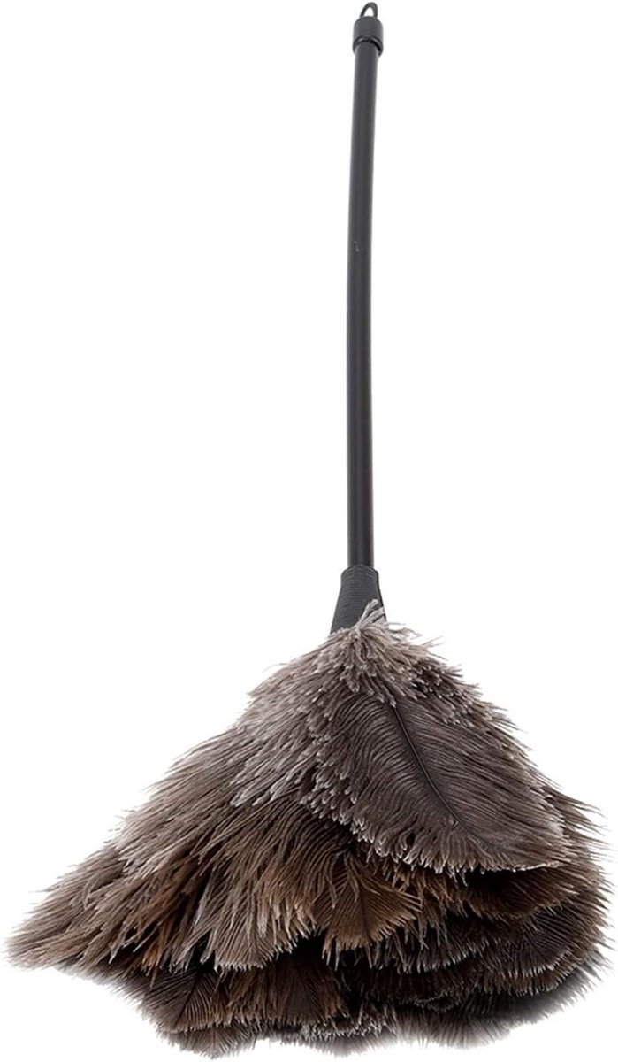 Struisvogelveer Afstofer - Plumeau - Stof Verwijderen - Handgemaakt Ontwerp - 40 cm - Bruin